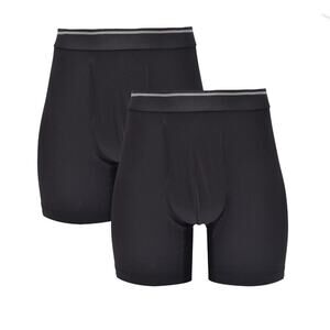 Athletic Works Boxer Briefs 2 Pack 2XL (44-46) Black Performance Stretch Tag Fre